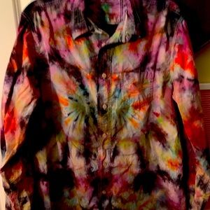 Guess bottom down Tye dye shirt